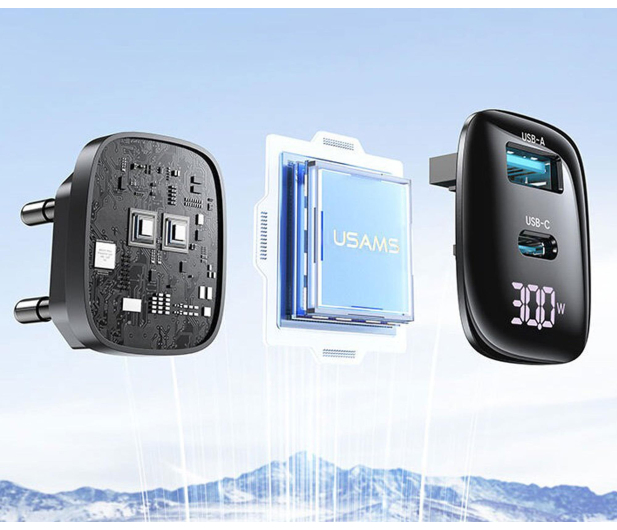USAMS 30W GaN USB-C/USB-A Fast Charging XC czarna - 1471727 - zdjęcie 4
